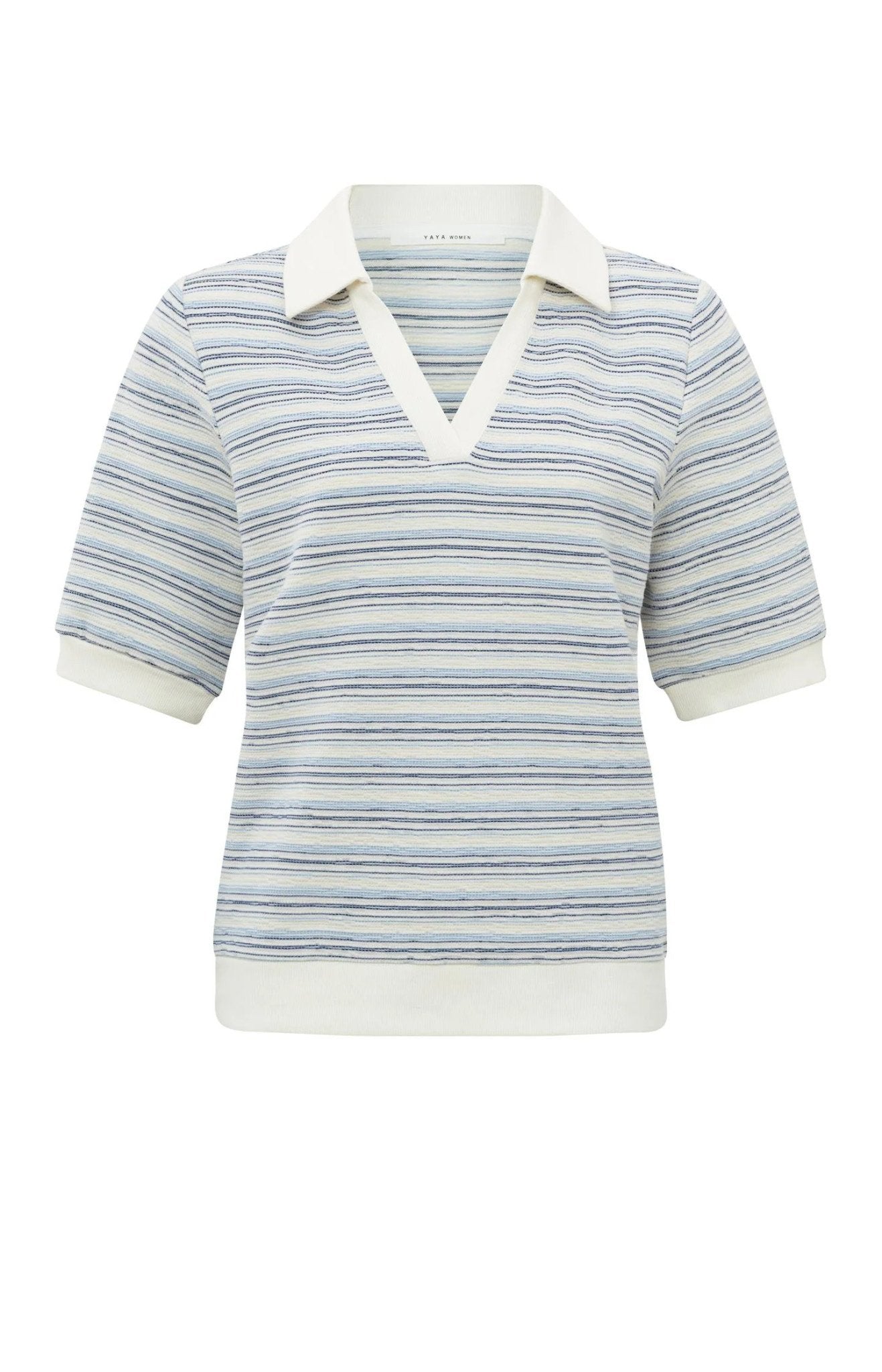 Striped Polo With Rib Details