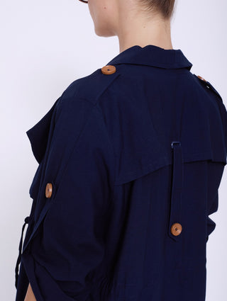 3/4 Flap Fluid Trench Coat -more colors