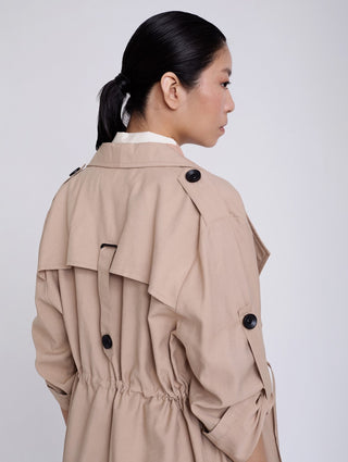 3/4 Flap Fluid Trench Coat -more colors