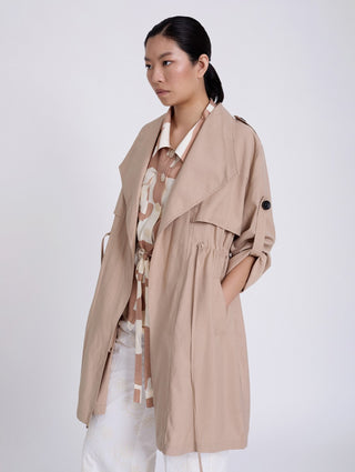 3/4 Flap Fluid Trench Coat -more colors