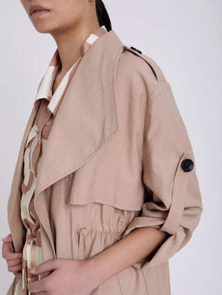 3/4 Flap Fluid Trench Coat -more colors