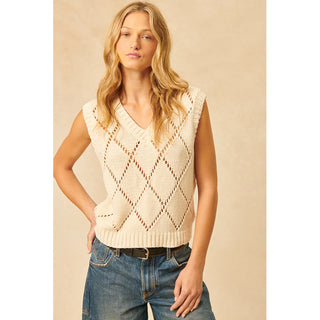 Virgil Sweater Vest in Vanilla Blossom