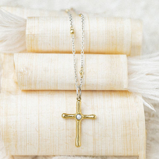 Poetic Cross Cable Necklace