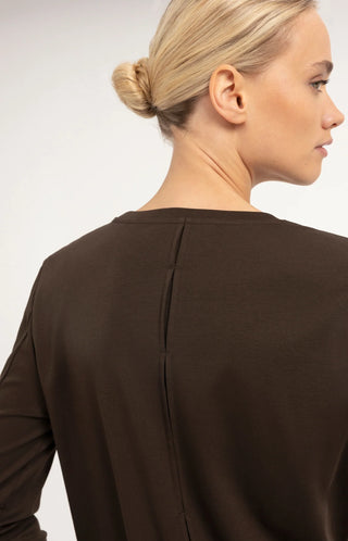 Long Sleeve Top with Lace Cuff in Delicioso Brown