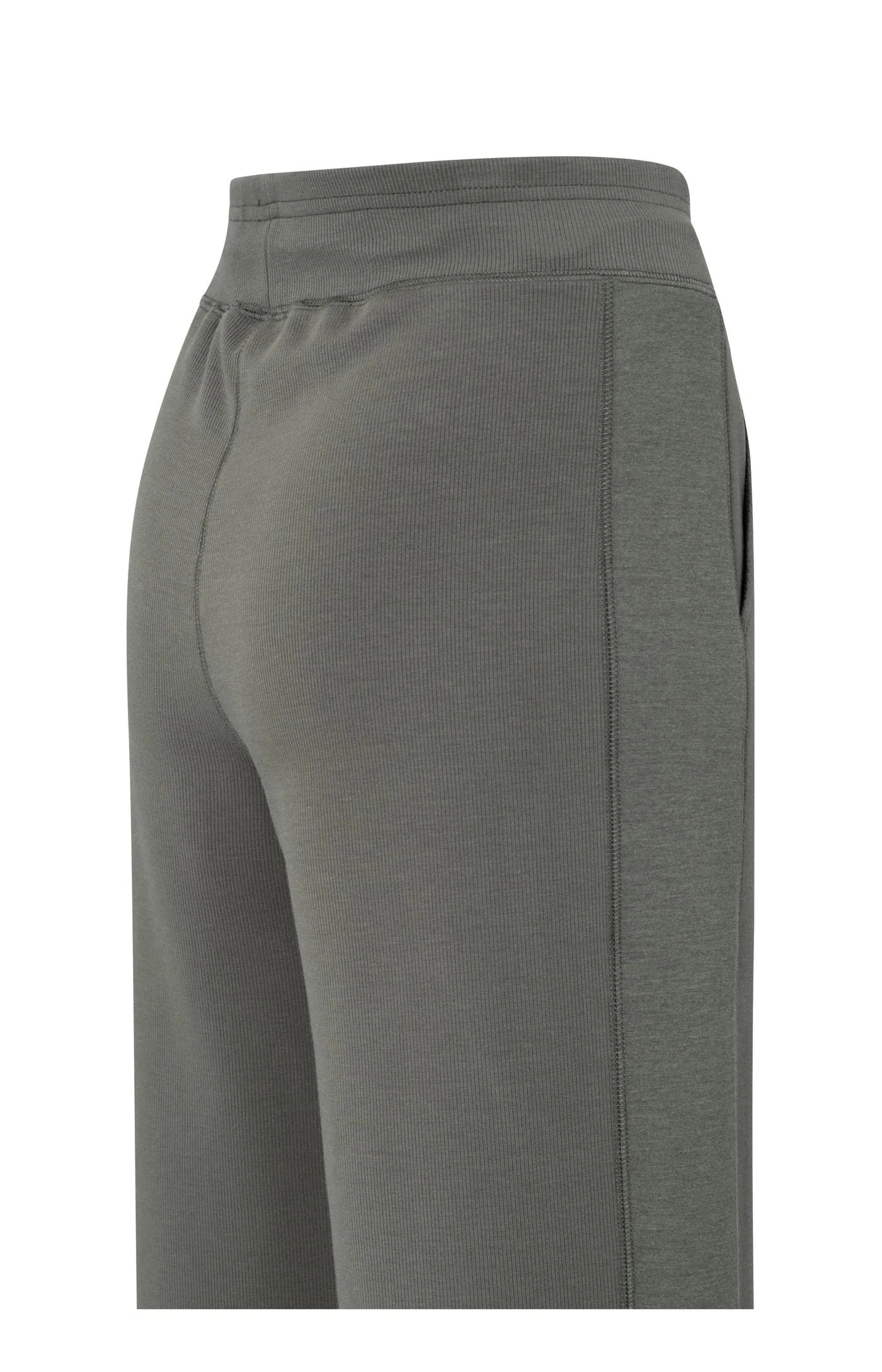 Jersey Trousers with Wide Legs & Side Seam Details - Dark Night Grey