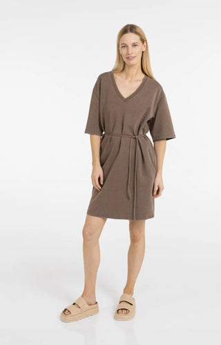 Jersey V-Neck Dress with Washed Outlook