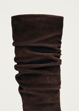 Kalila Leather Boots in Suede Brown