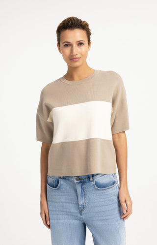Knitted Top with Block Stripe