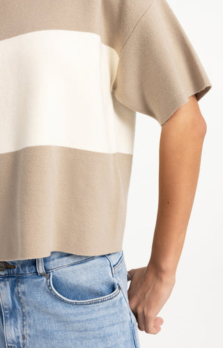 Knitted Top with Block Stripe
