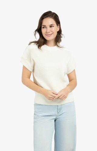 Sleeveless Sweater with Woven