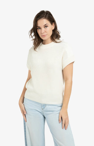 Sleeveless Sweater with Woven