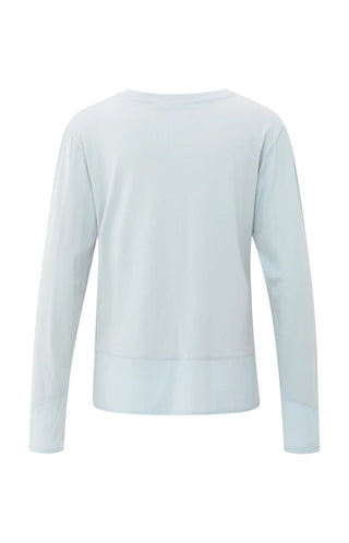 Long Sleeve Top with Woven Hem & Cuff Details - Secret Spaces Grey