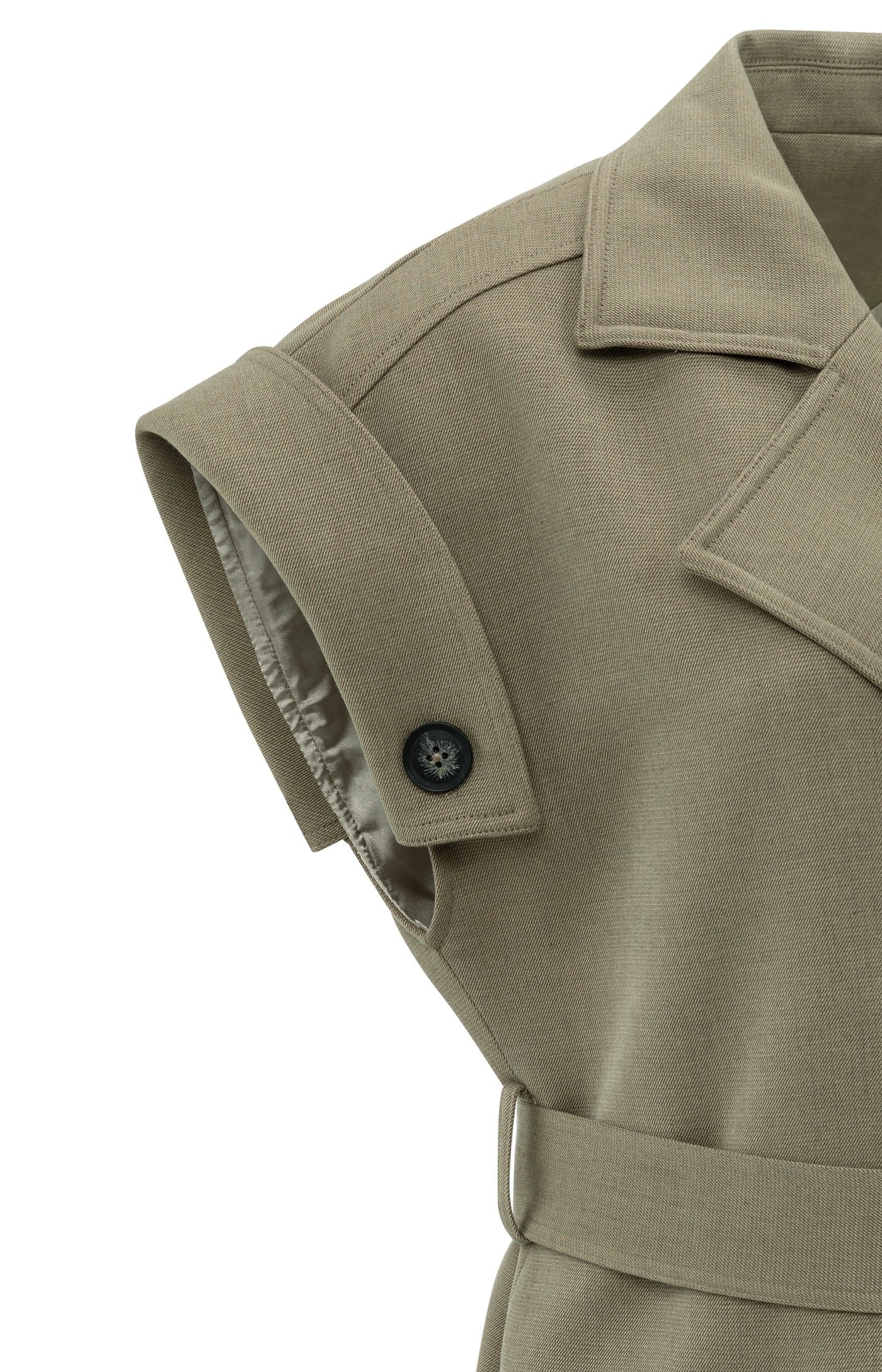 Long Woven Sleeveless Jacket