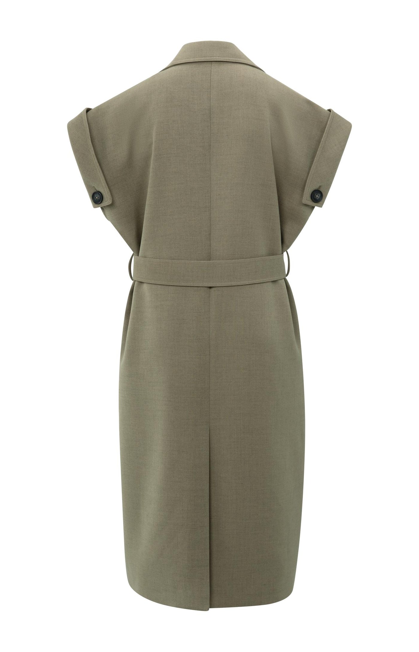 Long Woven Sleeveless Jacket