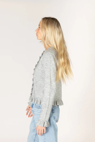 Annora Ruffle Cardi in Sterling