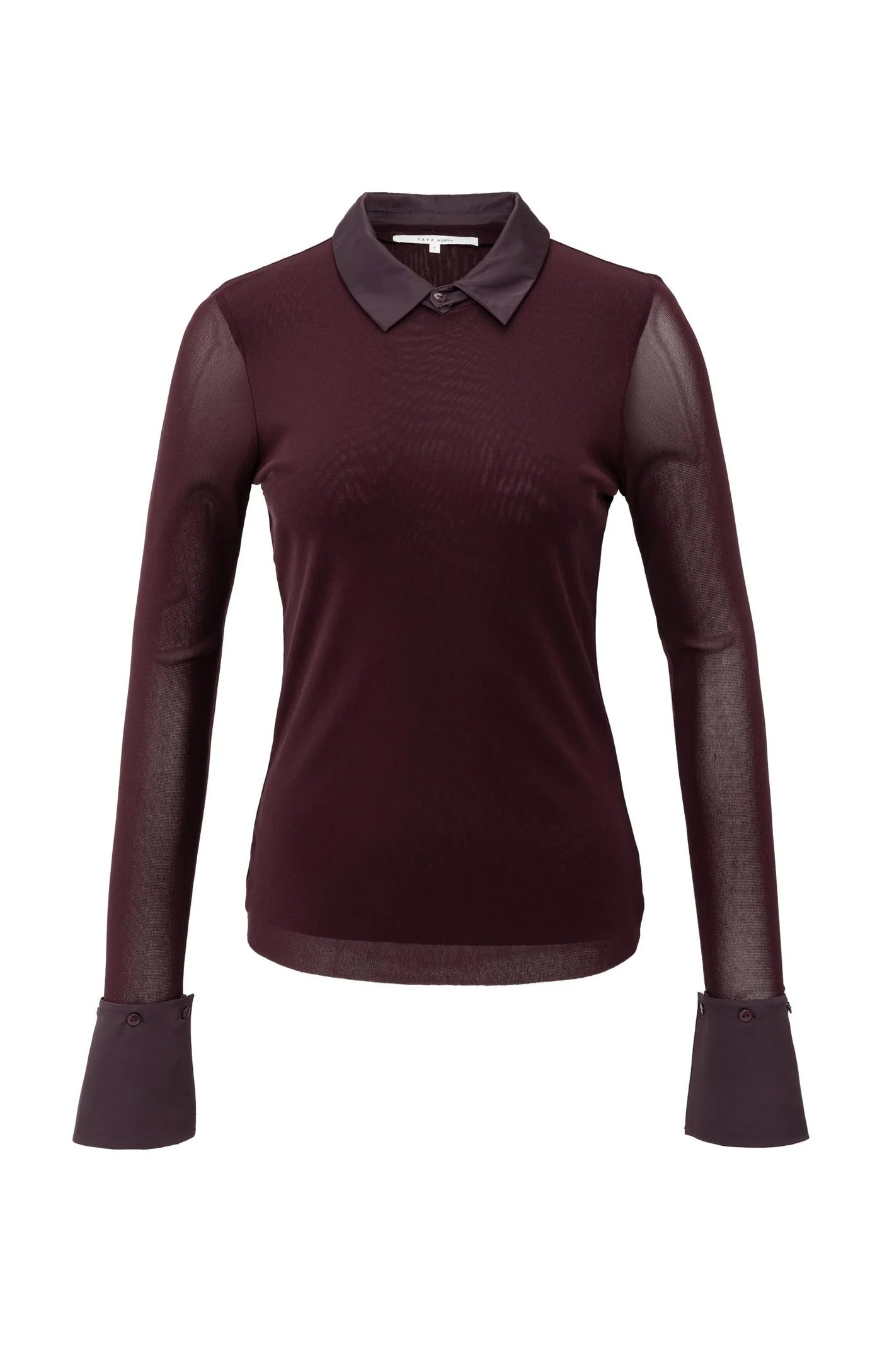 Mesh Top with Removable Cuffs & Collar in Fudge Purple