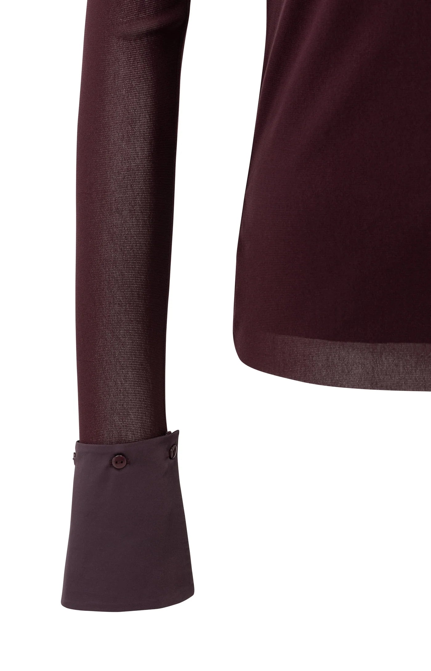 Mesh Top with Removable Cuffs & Collar in Fudge Purple