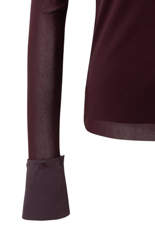 Mesh Top with Removable Cuffs & Collar in Fudge Purple