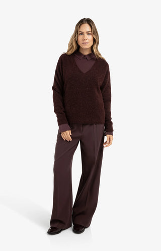 Mesh Top with Removable Cuffs & Collar in Fudge Purple