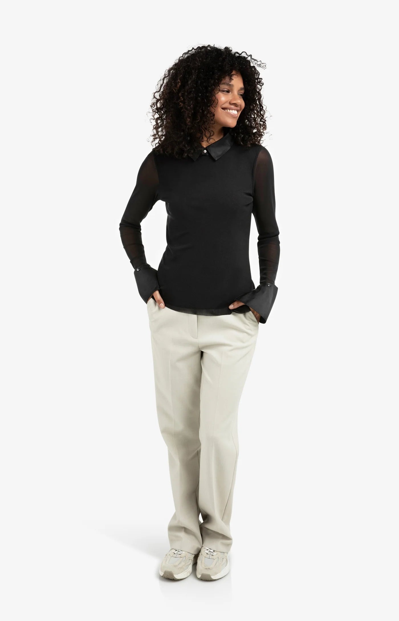 Mesh Top with Removable Cuffs & Collar