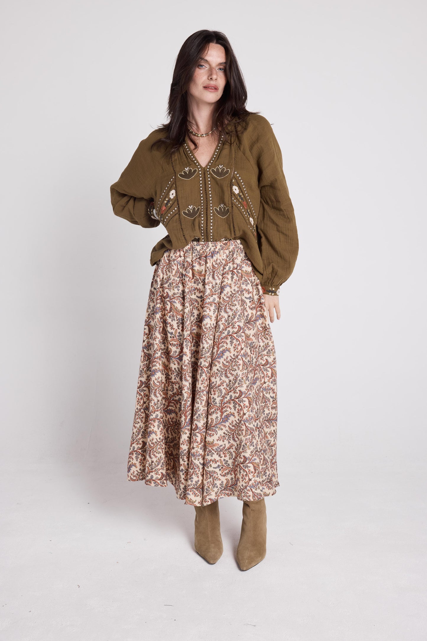 Nathalie Skirt in Print Organdi