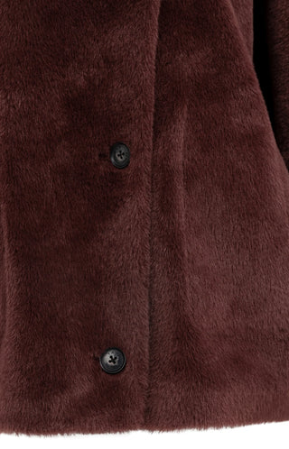 Oversized Reversible Faux Fur Jacket in in Bitter Chocolate