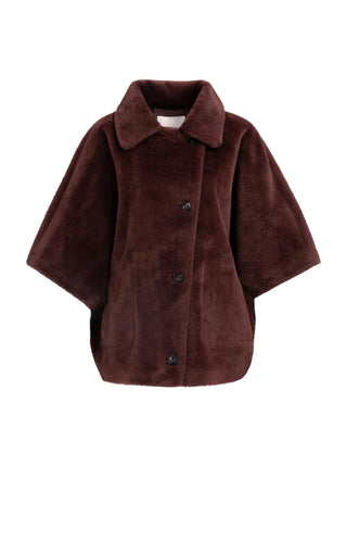 Oversized Reversible Faux Fur Jacket in in Bitter Chocolate