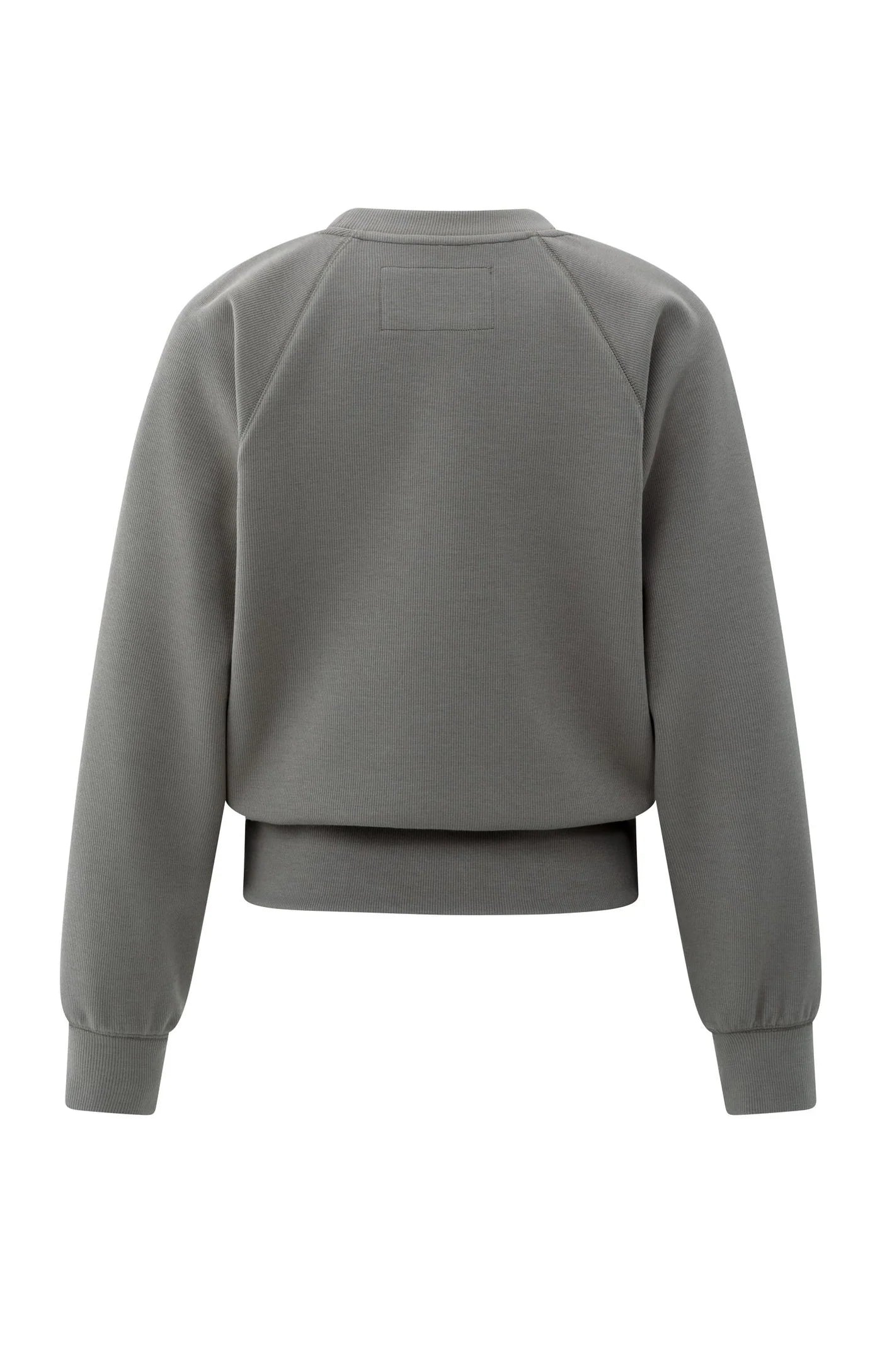 Raglan Sweatshirt with Fine Rib Texture & Crew Neck