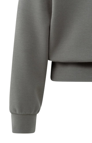 Raglan Sweatshirt with Fine Rib Texture & Crew Neck