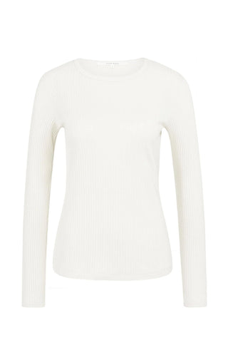 Ribbed Long Sleeve Tee - Snowfall White