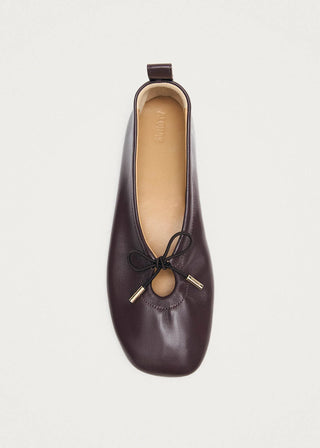 Rosiland Brown Leather Ballet Flats