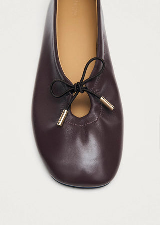 Rosiland Brown Leather Ballet Flats