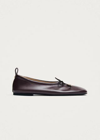 Rosiland Brown Leather Ballet Flats