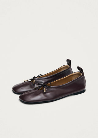 Rosiland Brown Leather Ballet Flats