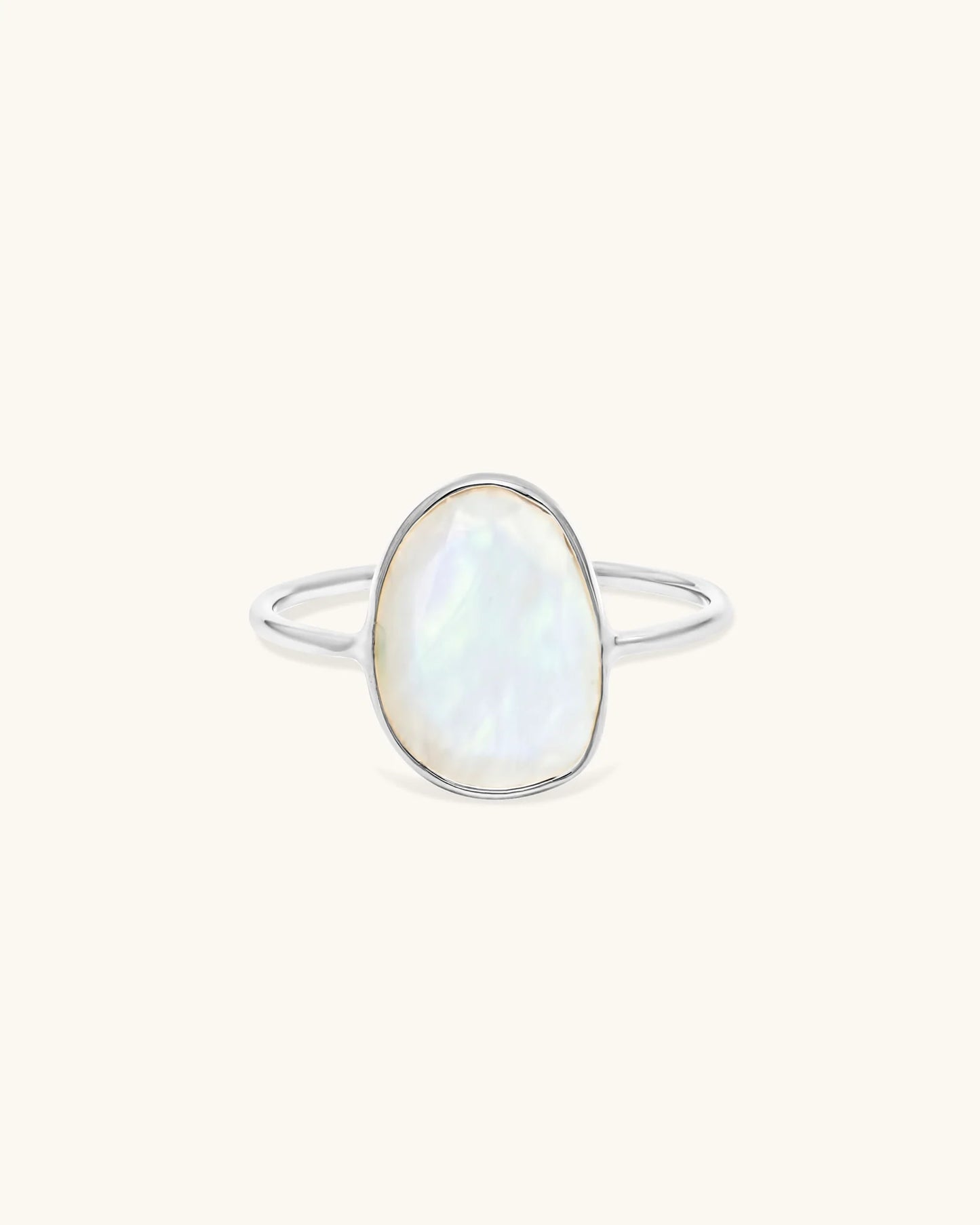 Selena Slice Moonstone Ring - Silver