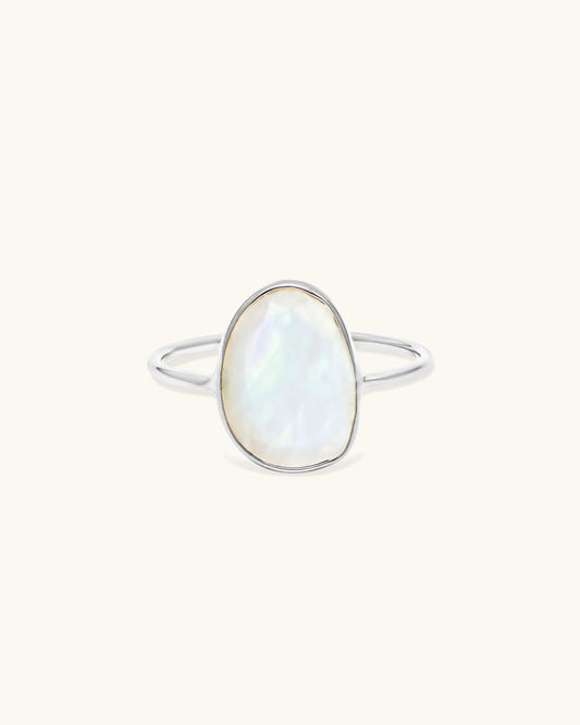 Selena Slice Moonstone Ring - Silver