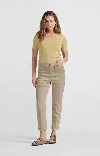Short -Sleeve T-Shirt with Square Neckline