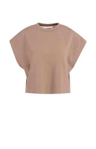 Sleeveless Boxy Sweatshirt in Brown