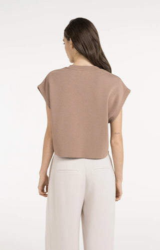 Sleeveless Boxy Sweatshirt in Brown