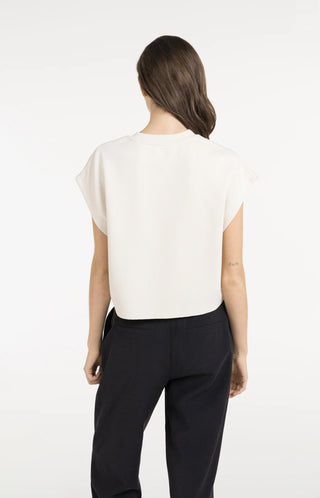 Sleeveless Boxy Sweatshirt in Creme