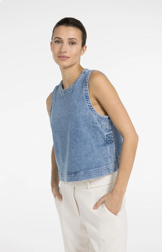 Sleeveless Loose Fit Denim Top