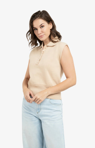 Sleeveless Sweater with Collar
