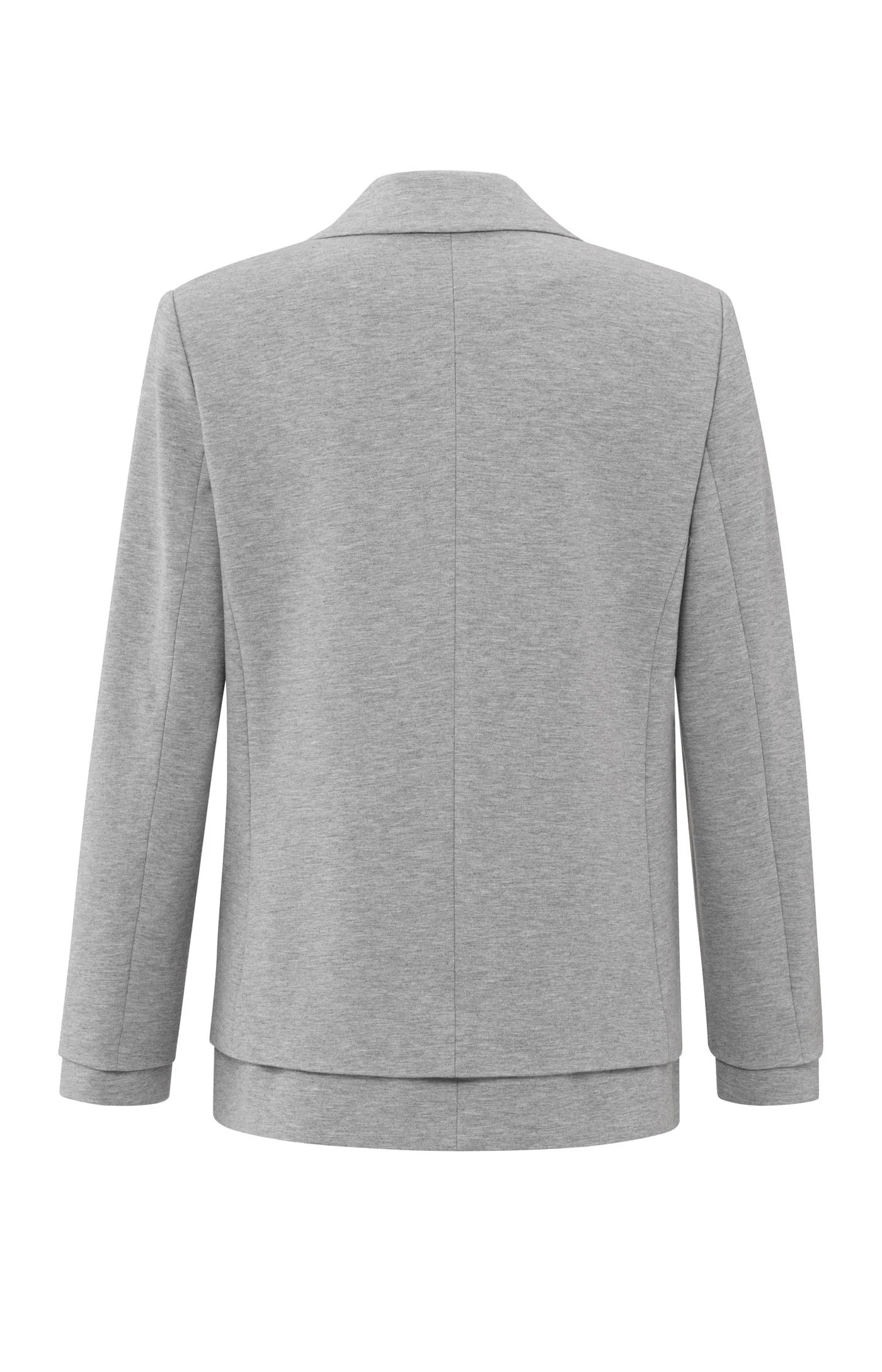 Soft grey melange blazer with stitched details