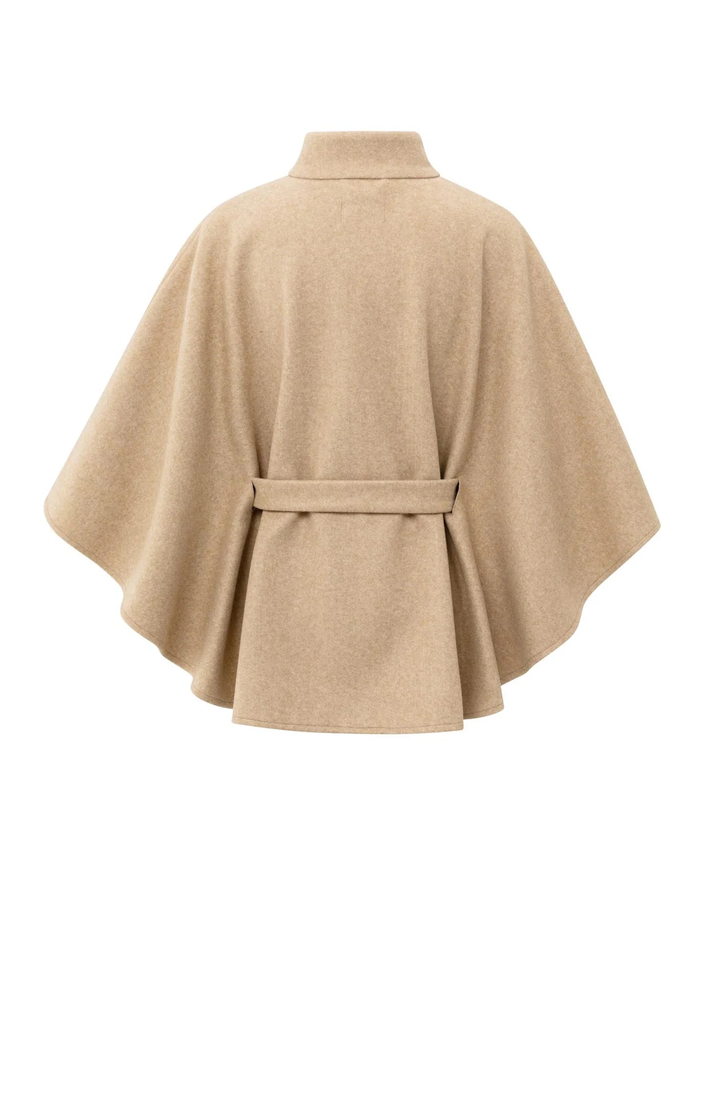 Soft Woven Poncho with Collar & Belt