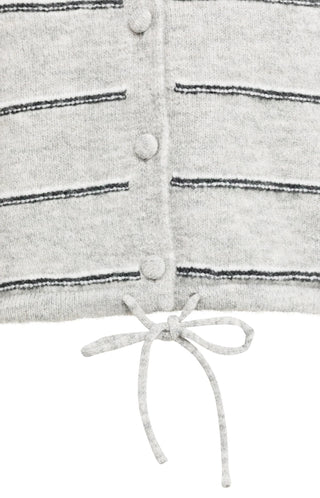 Stripe Knitted Cardigan with Tie Detail