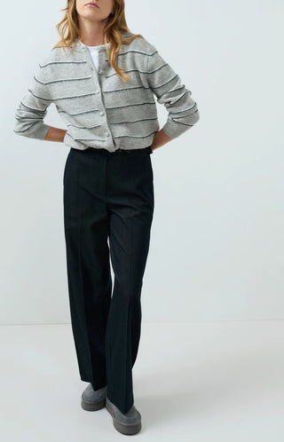 Stripe Knitted Cardigan with Tie Detail