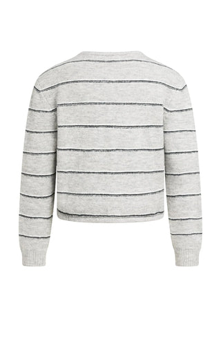Stripe Knitted Cardigan with Tie Detail