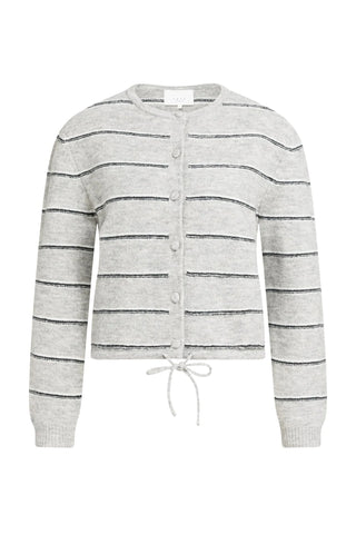Stripe Knitted Cardigan with Tie Detail