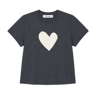 Suke Imperfect Heart Tee - Anthracite -Natural