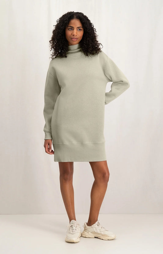 Sweat dress with high neck